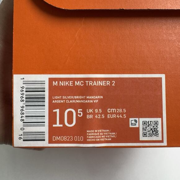 Nike MC Trainer 2 Light Silver Bright Mandarin DM0823-010 Men's Size 10.5 US - Picture 10 of 10